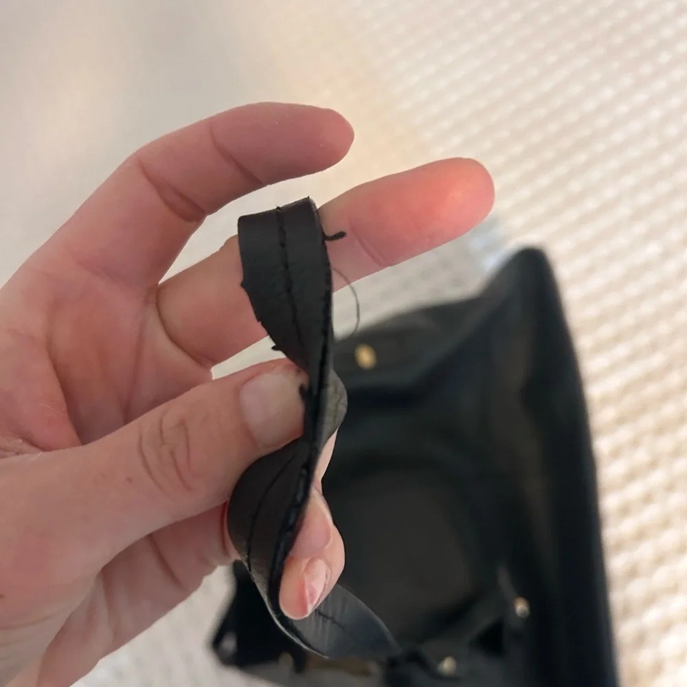J. Crew Black Genuine Leather Tote Bag
